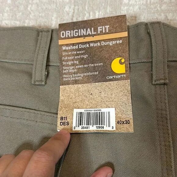 Carhartt Utility Work Pants Loose Fit Washed Duck Men’s Size 40x30 NWT - Picture 5 of 8
